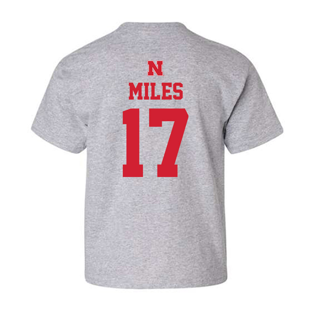 Nebraska - NCAA Women's Basketball : Ava Miles - Sports Shersey Youth T-Shirt-1