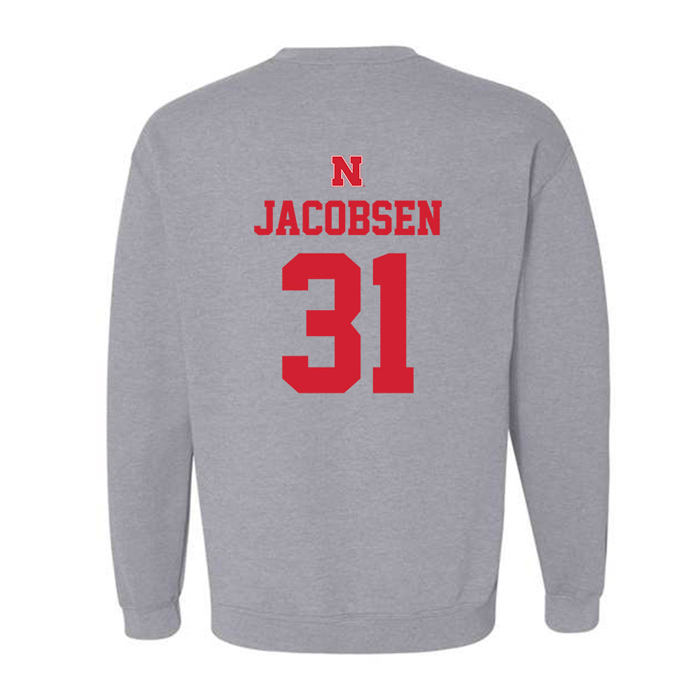 Nebraska - NCAA Men's Basketball : Cale Jacobsen - Sports Shersey Crewneck Sweatshirt-1