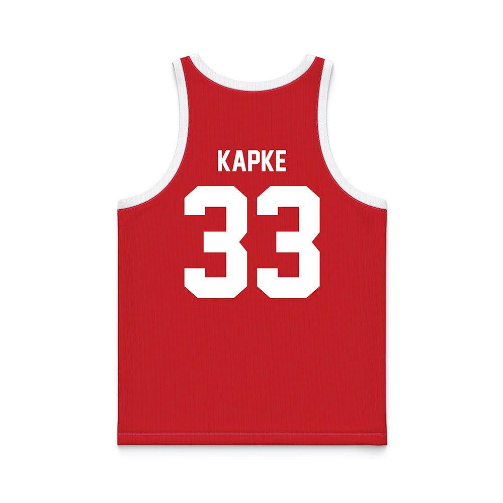 Nebraska - NCAA Men's Basketball : Boden Kapke - Red Basketball Jersey-1