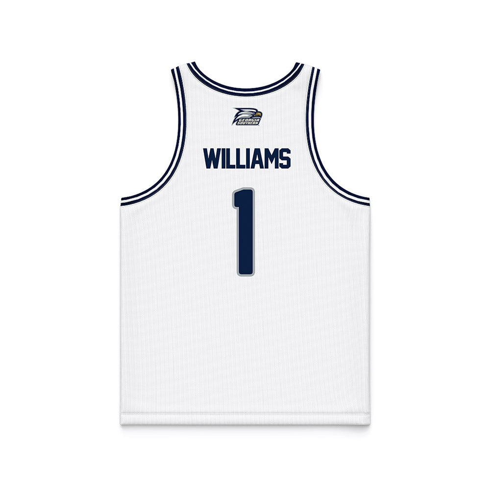 Georgia Southern - NCAA Men's Basketball : Dwayne Williams - White Basketball Jersey-1