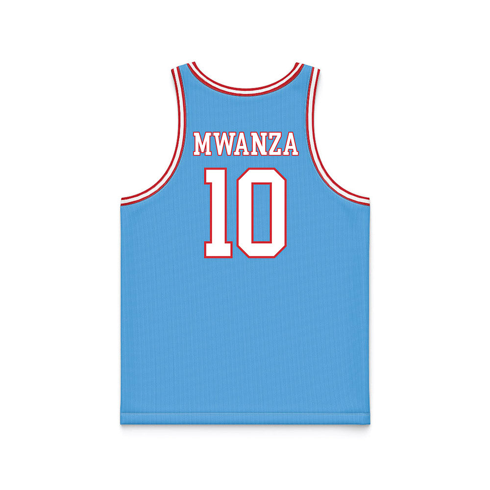 LA Tech - NCAA Women's Basketball : Melissa Mwanza - Retro Blue Basketball Jersey-1