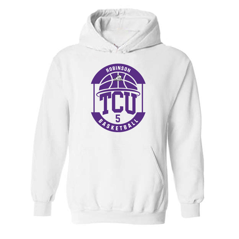 TCU - NCAA Men's Basketball : Micah Robinson - Classic Fashion Shersey Hooded Sweatshirt-0