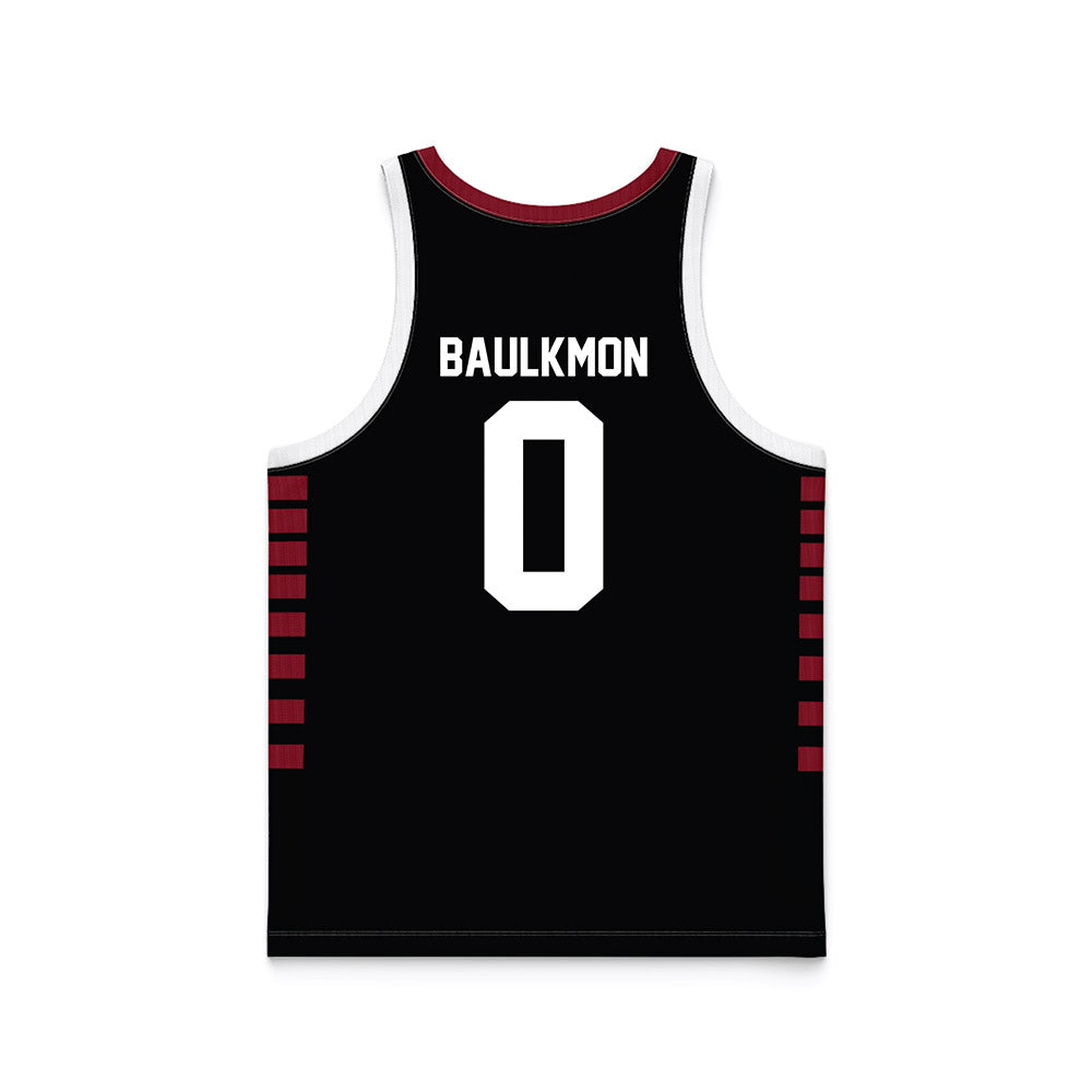 Troy - NCAA Women's Basketball : Kareem Baulkmon - Black Basketball Jersey-1