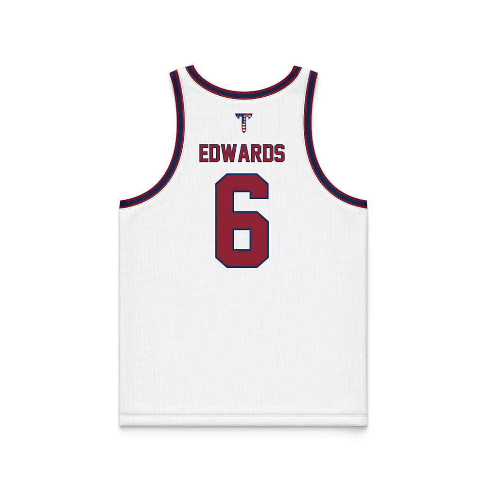 Troy - NCAA Women's Basketball : Shakirah Edwards - White Patriotic Basketball Jersey-1