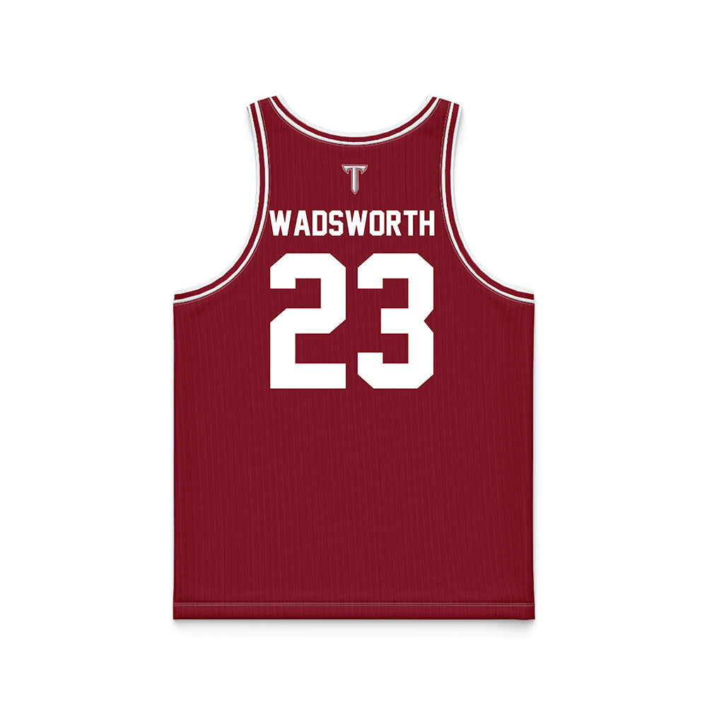 Troy - NCAA Men's Basketball : Tucker Wadsworth - Cardinal Red Basketball Jersey-1