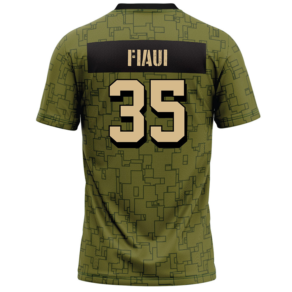 Hawaii - NCAA Football : Junior Fiaui - Green Camo Football Jersey-1