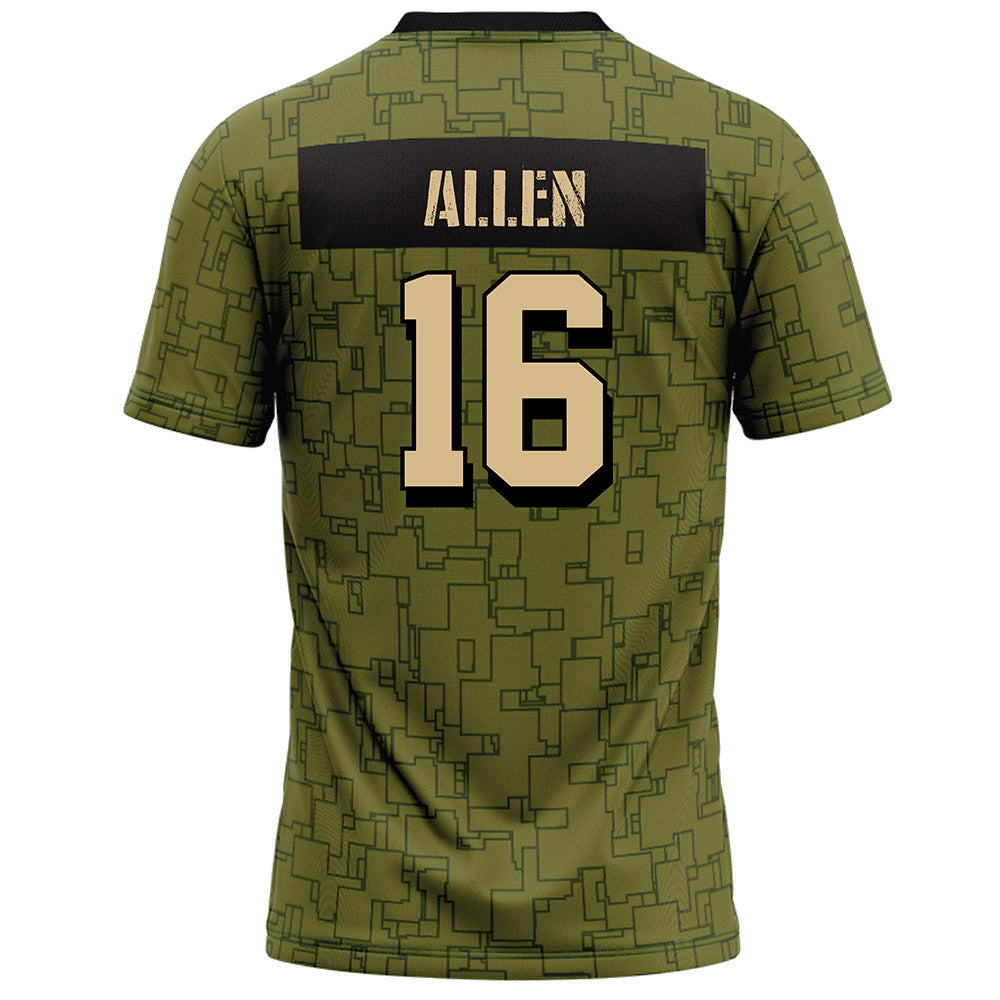 Hawaii - NCAA Football : Zion Allen - Green Camo Football Jersey-1