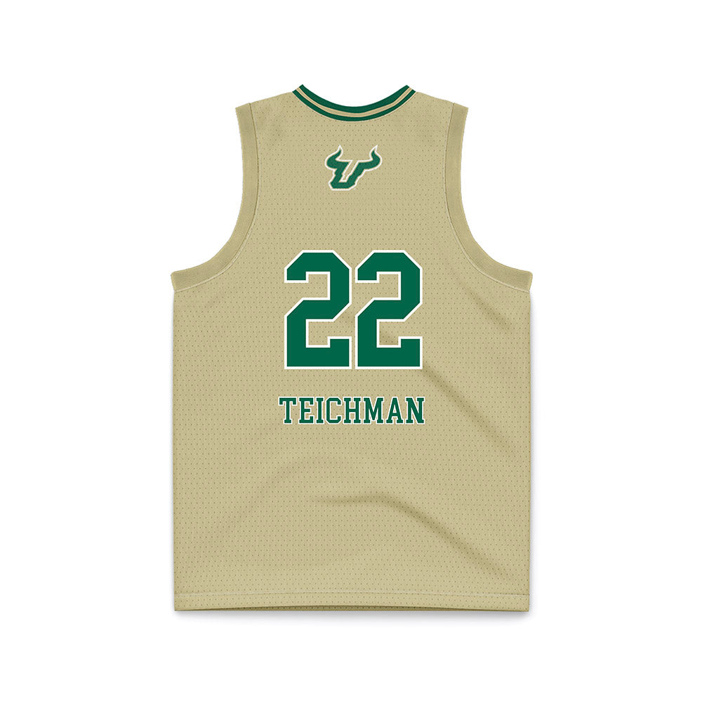USF - NCAA Women's Basketball : Lee Teichman - Cream Basketball Jersey-1