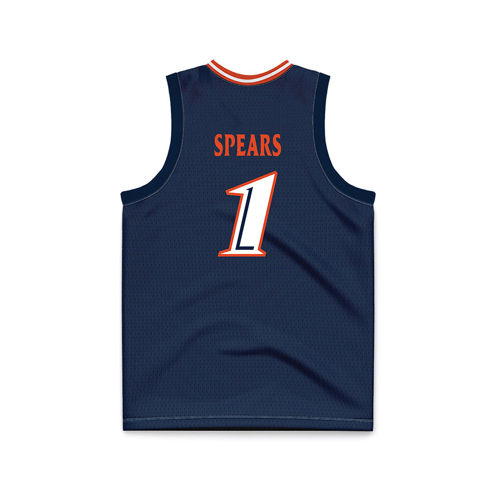 UTSA - NCAA Men's Basketball : Amir Spears - Navy Basketball Jersey-1
