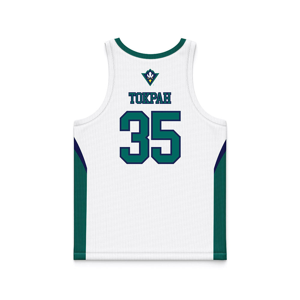 UNC Wilmington - NCAA Men's Basketball : Adam Tokpah - White Basketball Jersey-1