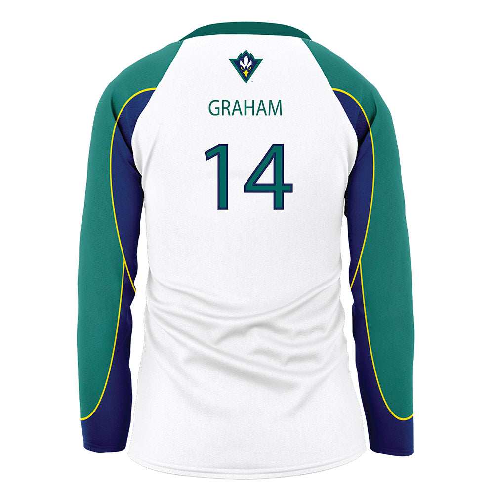 UNC Wilmington - NCAA Women's Volleyball : Courtney Graham - White Volleyball Jersey-1