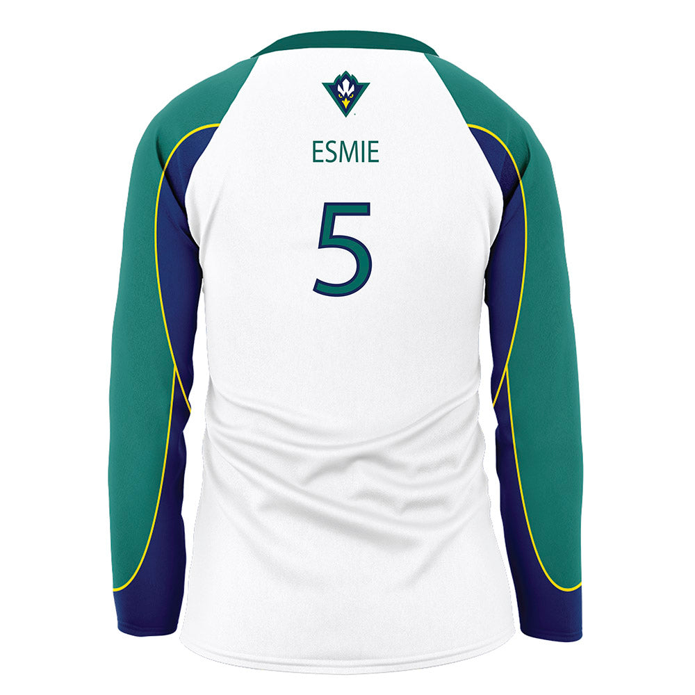 UNC Wilmington - NCAA Women's Volleyball : Morgan Esmie - White Volleyball Jersey-1
