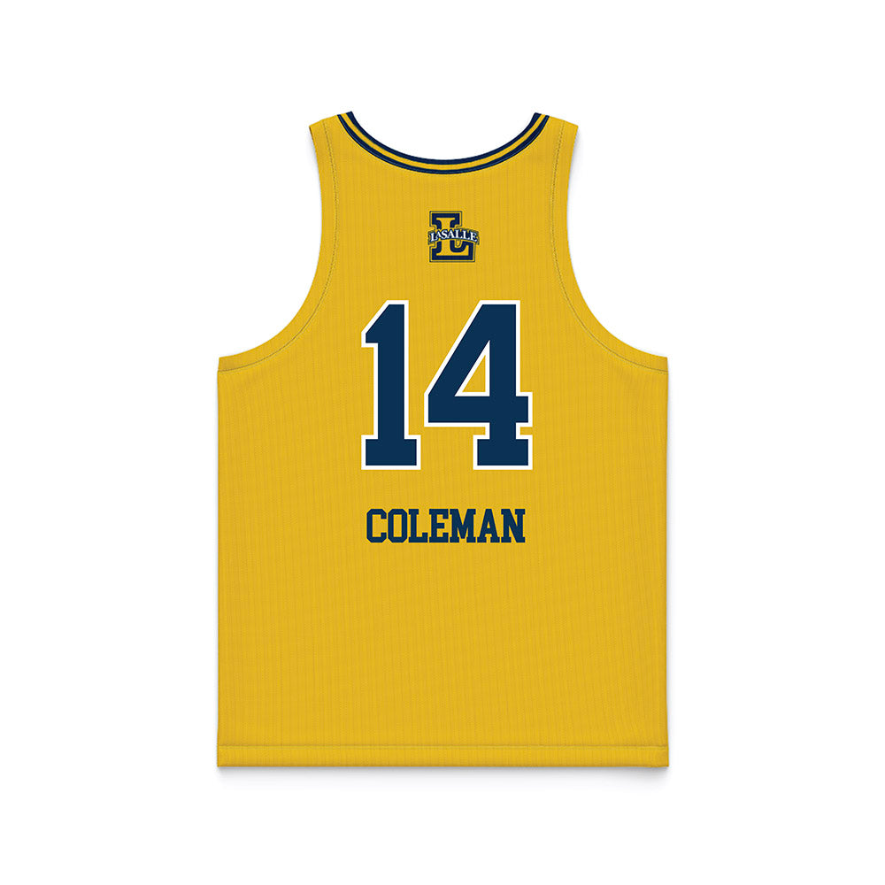La Salle - NCAA Women's Basketball : Emilia Coleman - Gold Basketball Jersey-1