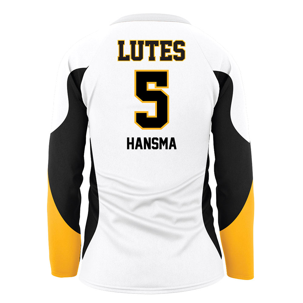 PLU - NCAA Women's Volleyball : Audrey Hansma - White Volleyball Jersey-1