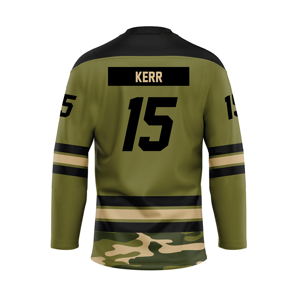 UMass - NCAA Men's Ice Hockey : Justin Kerr - Camo Hockey Jersey-1