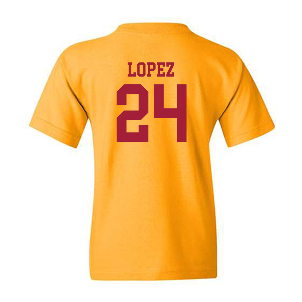 USC - NCAA Baseball : Augie Lopez - Classic Shersey Youth T-Shirt-1