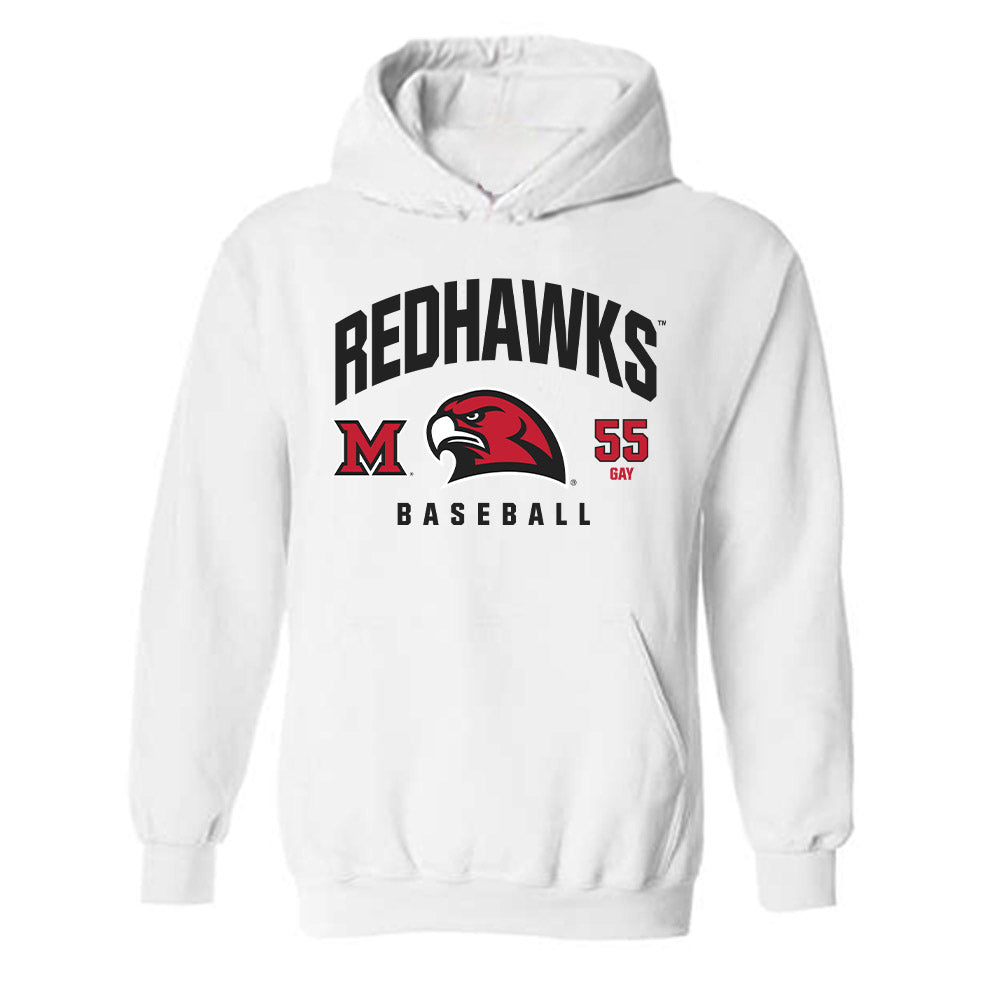 Miami of Ohio - NCAA Baseball : Alex Gay - Classic Fashion Shersey Hooded Sweatshirt-0
