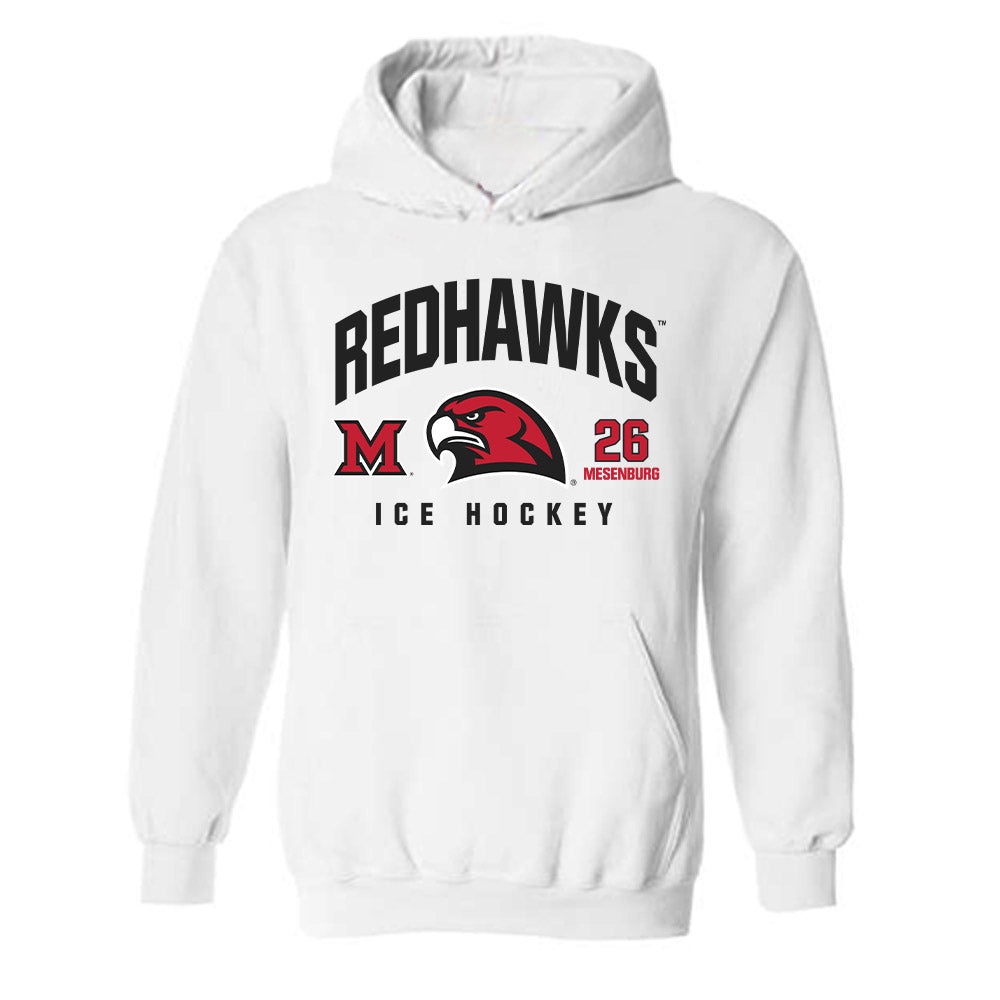 Miami of Ohio - NCAA Men's Ice Hockey : Blake Mesenburg - Classic Fashion Shersey Hooded Sweatshirt-0