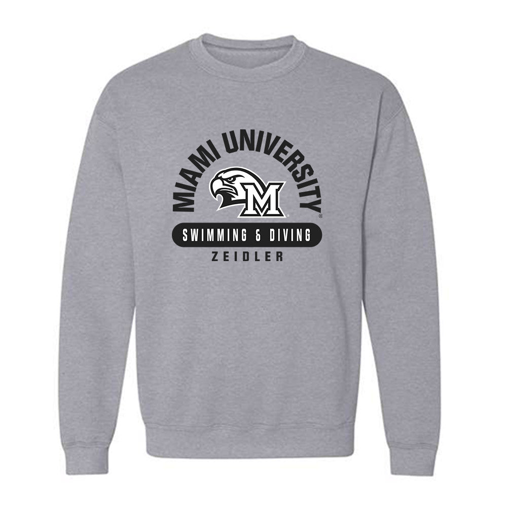 Miami of Ohio - NCAA Men's Swimming & Diving : John Zeidler - Classic Fashion Shersey Crewneck Sweatshirt-0
