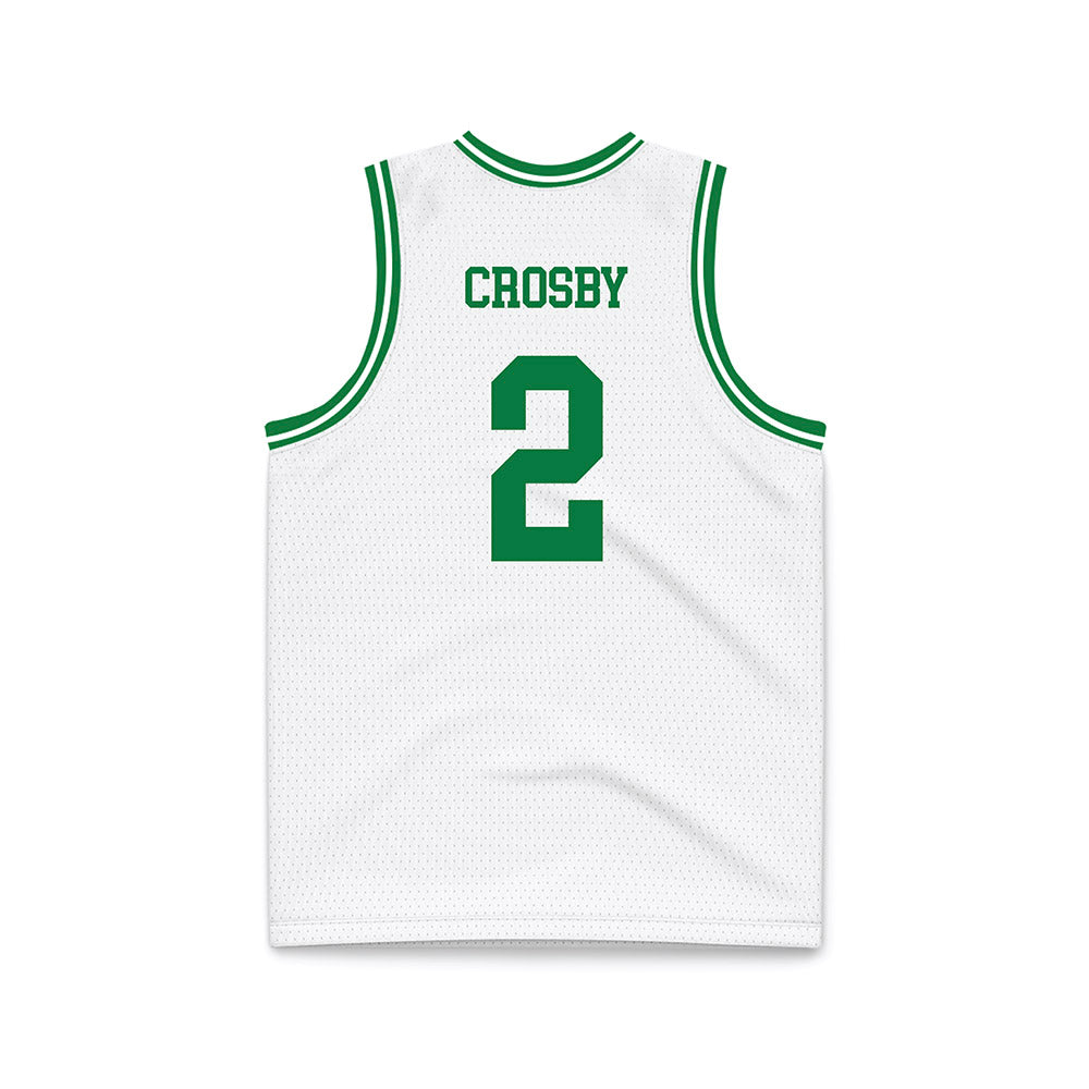North Texas - NCAA Men's Basketball : Cahmai Crosby - White Basketball Jersey-1