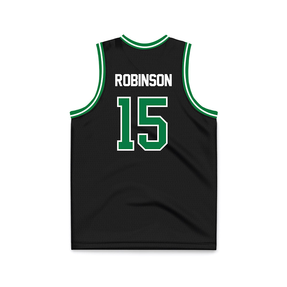 North Texas - NCAA Men's Basketball : Reece Robinson - Black Basketball Jersey-1