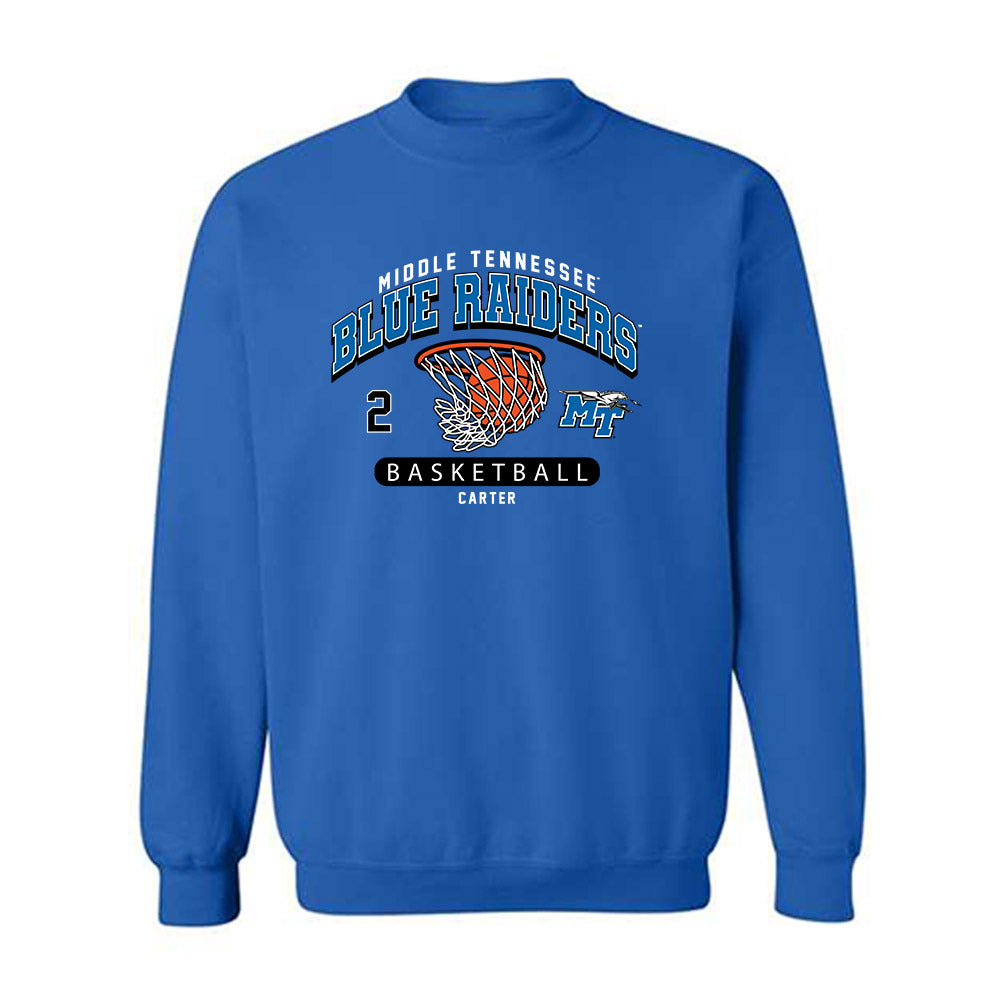 MTSU - NCAA Men's Basketball : Jahvin Carter - Fashion Shersey Crewneck Sweatshirt-0