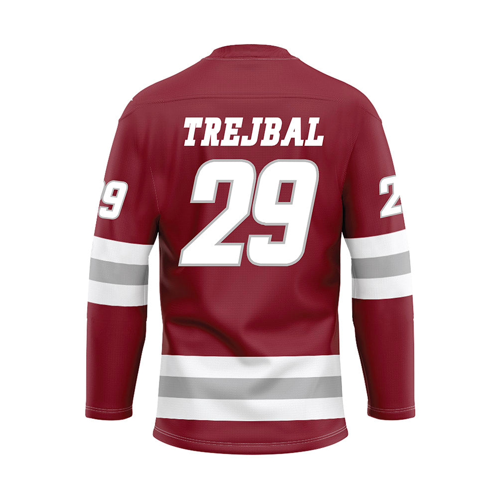 UMass - NCAA Men's Ice Hockey : Tobias Trejbal - Maroon Hockey Jersey-1