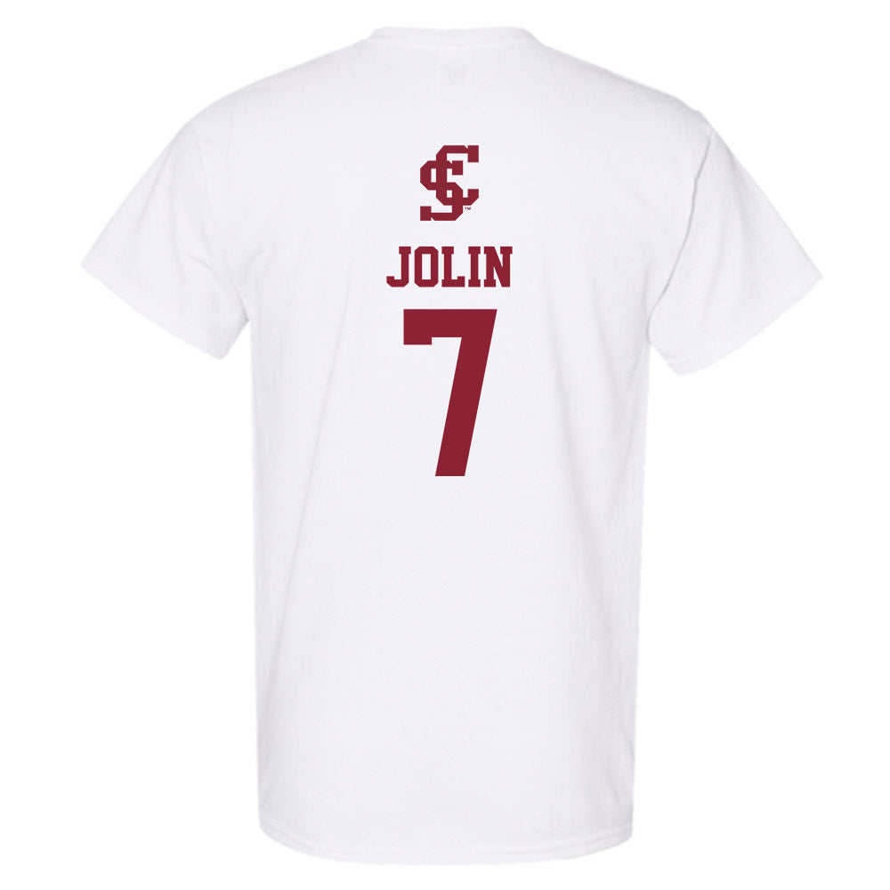 SCU - NCAA Men's Basketball : Eli Jolin - Sports Shersey T-Shirt-1