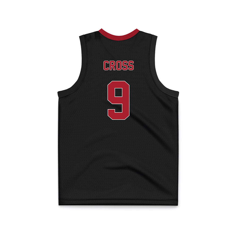 Nicholls State - NCAA Men's Basketball : Zaiden Cross - Black Basketball Jersey-1