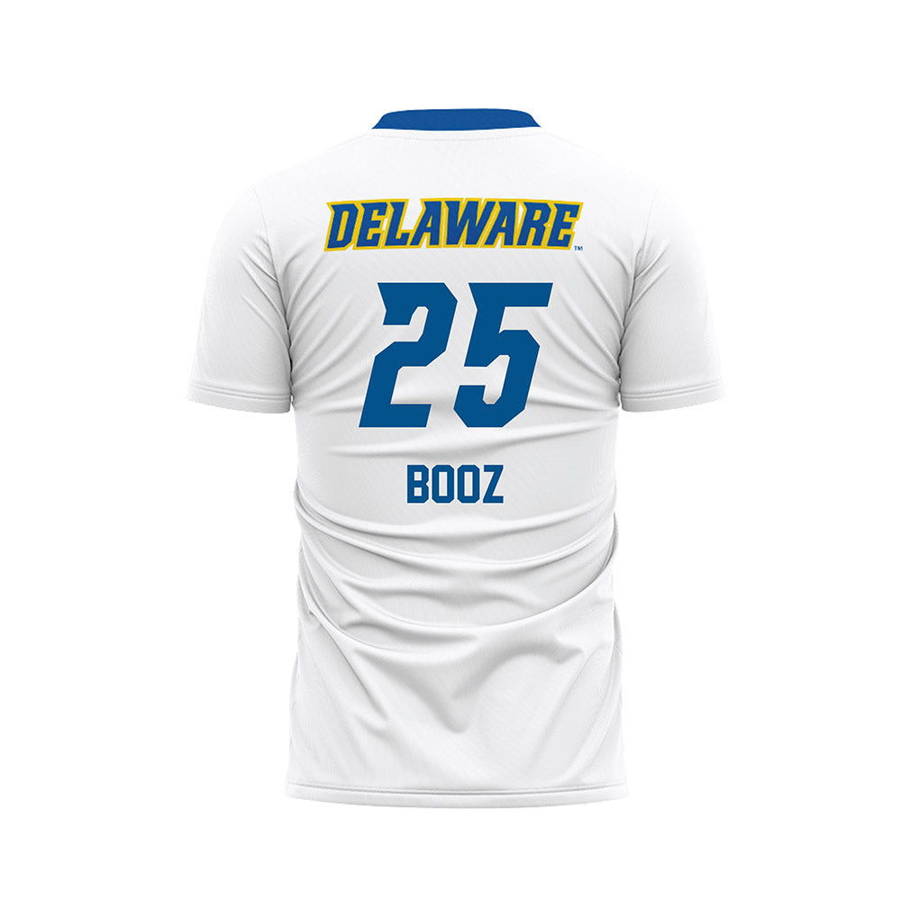 Delaware - NCAA Men's Soccer : Mason Booz - White Soccer Jersey-1