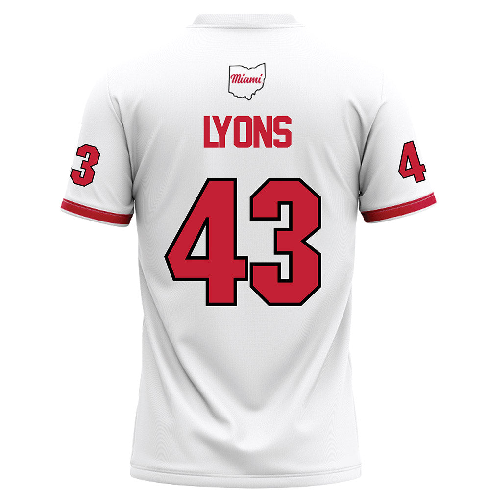 Miami of Ohio - NCAA Football : Grant Lyons - White Football Jersey
