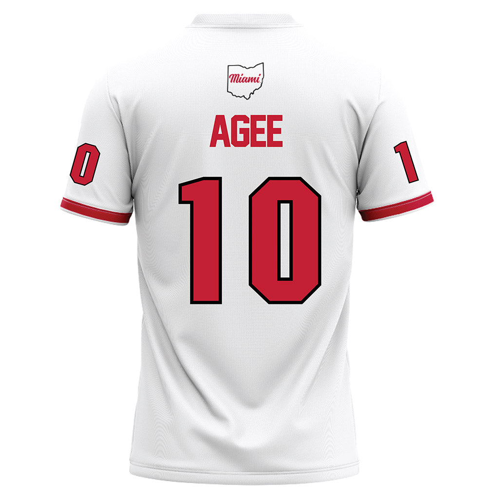 Miami of Ohio - NCAA Football : Jermaine Agee - White Football Jersey-1