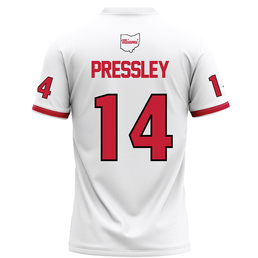 Miami of Ohio - NCAA Football : William Pressley - White Football Jersey-1
