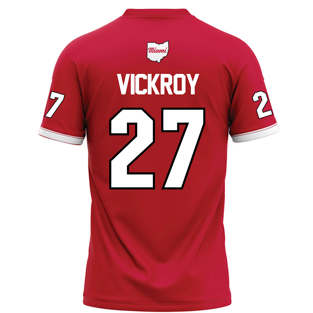 Miami of Ohio - NCAA Football : London Vickroy - Red Football Jersey-1