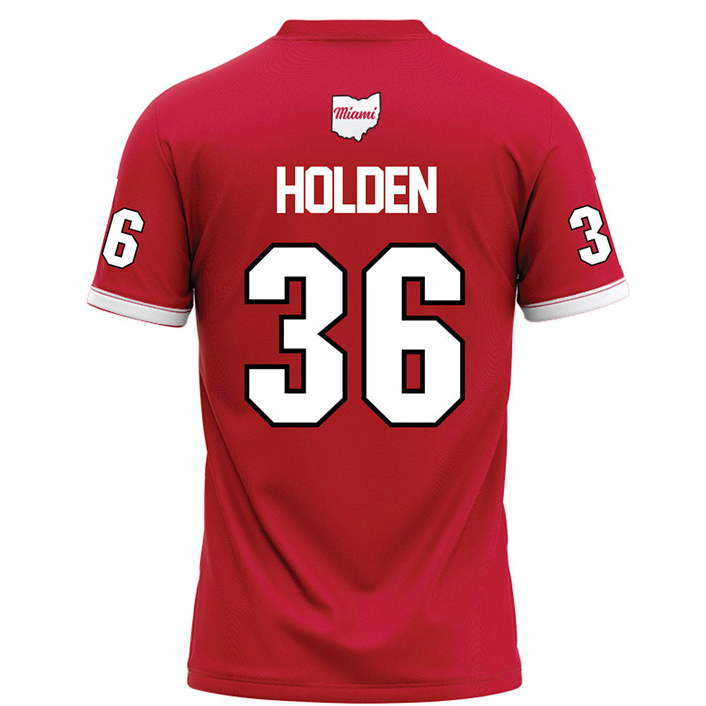 Miami of Ohio - NCAA Football : Carter Holden - Red Football Jersey-1