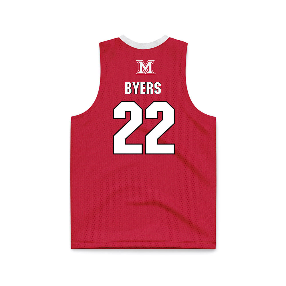 Miami of Ohio - NCAA Men's Basketball : Brant Byers - Red Basketball Jersey-1