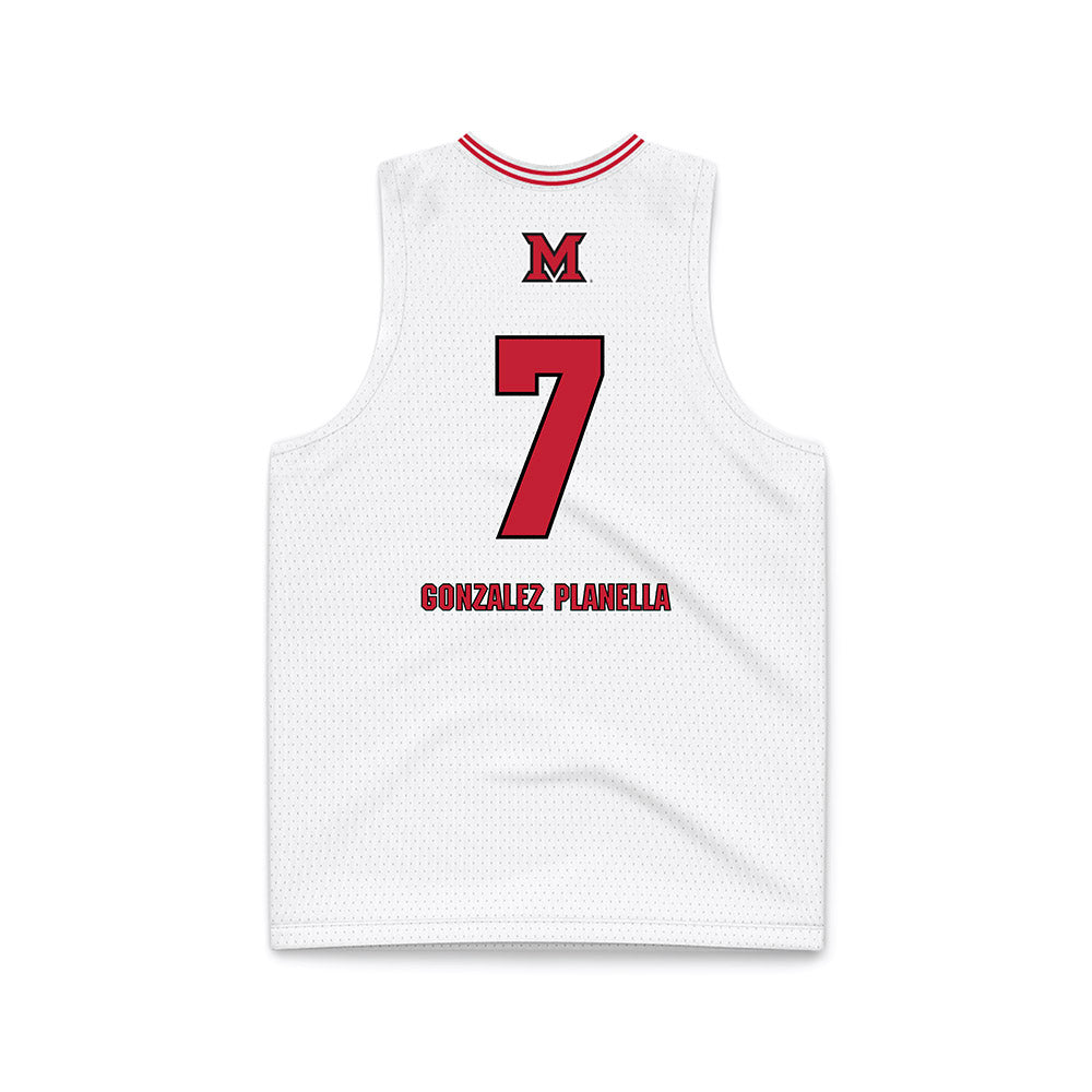 Miami of Ohio - Women's Basketball Alumni : Clara Gonzalez Planella - White Basketball Jersey-1