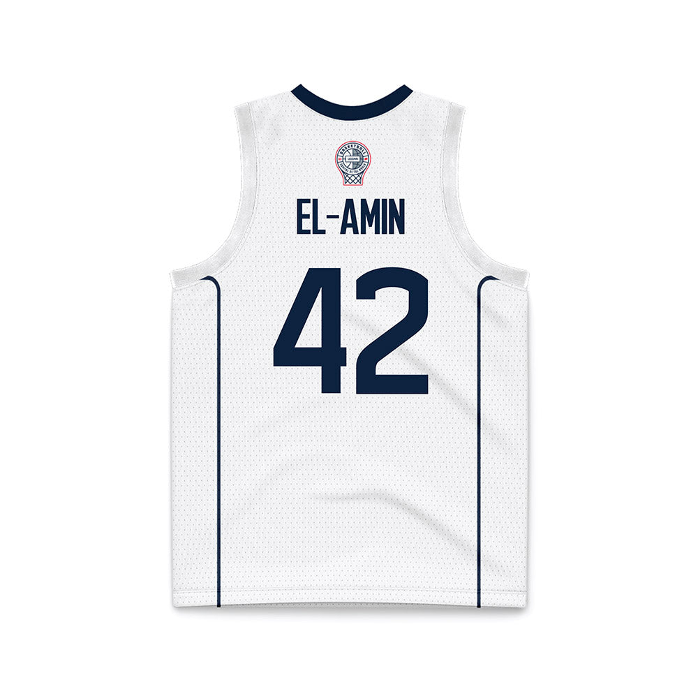 UConn - Men's Basketball Legends : Khalid El-Amin - White Basketball Jersey-1