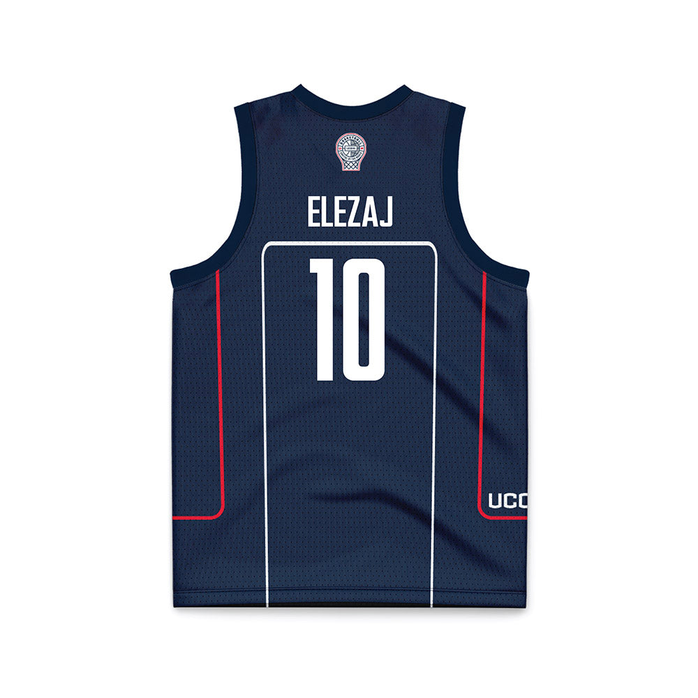 UConn - NCAA Men's Basketball : Rrezon Elezaj - Navy Basketball Jersey-1