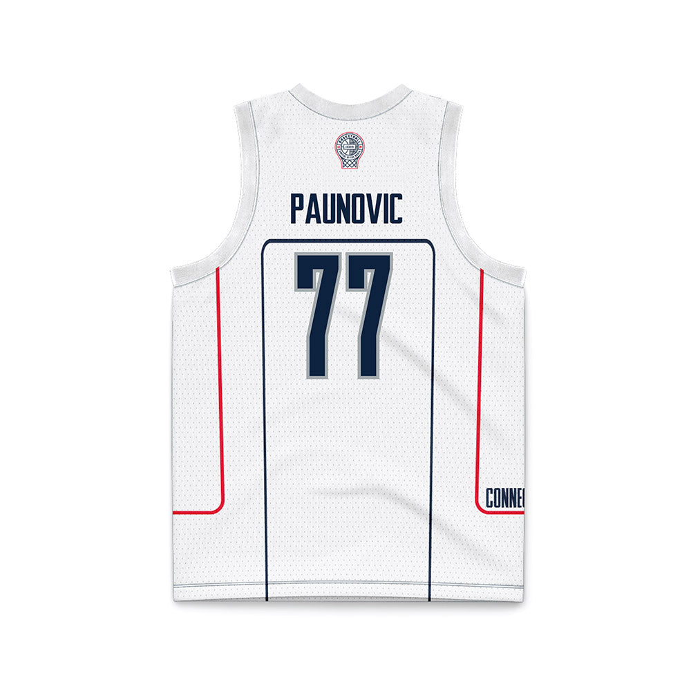 UConn - NCAA Men's Basketball : Uros Paunovic - Grey Basketball Jersey-1
