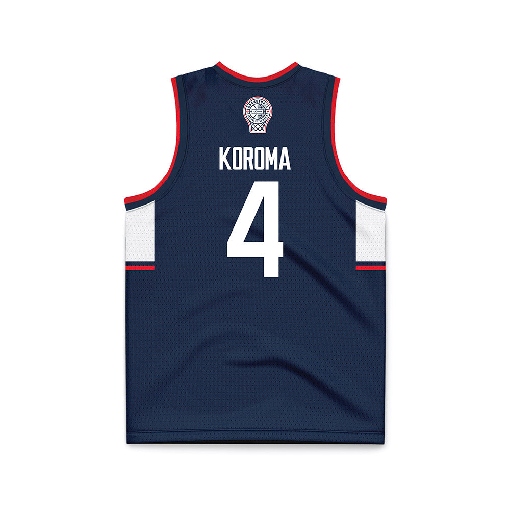 UConn - NCAA Men's Basketball : Dwayne Koroma - Navy Basketball Jersey-1