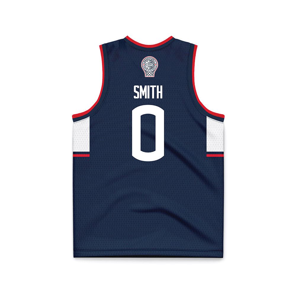 UConn - NCAA Men's Basketball : Malachi Smith - Navy Basketball Jersey-1