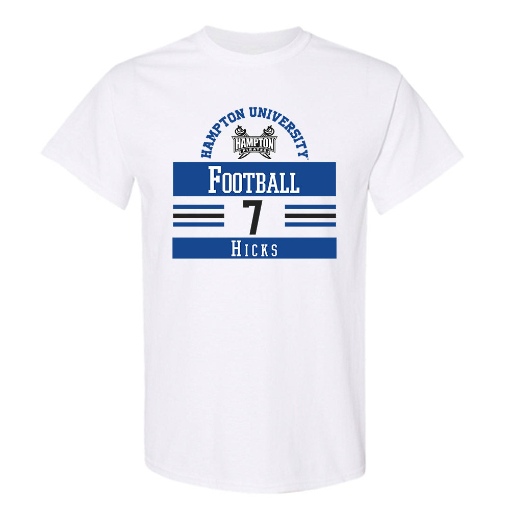 Hampton - NCAA Football : William Hicks - Classic Fashion Shersey T-Shirt-0