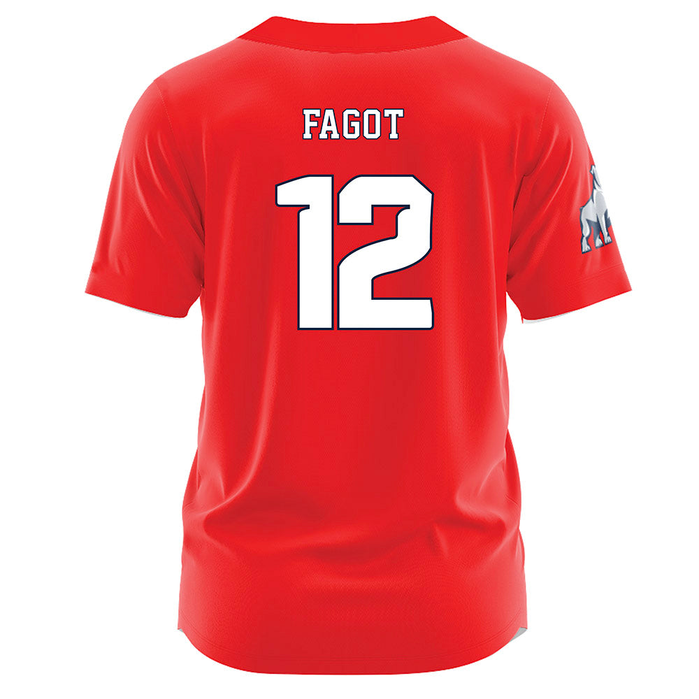 Samford - NCAA Baseball : Christopher Fagot - Red Jersey-1