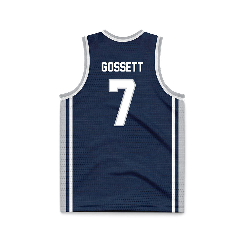 Samford - NCAA Men's Basketball : JD Gossett - Navy Basketball Jersey-1