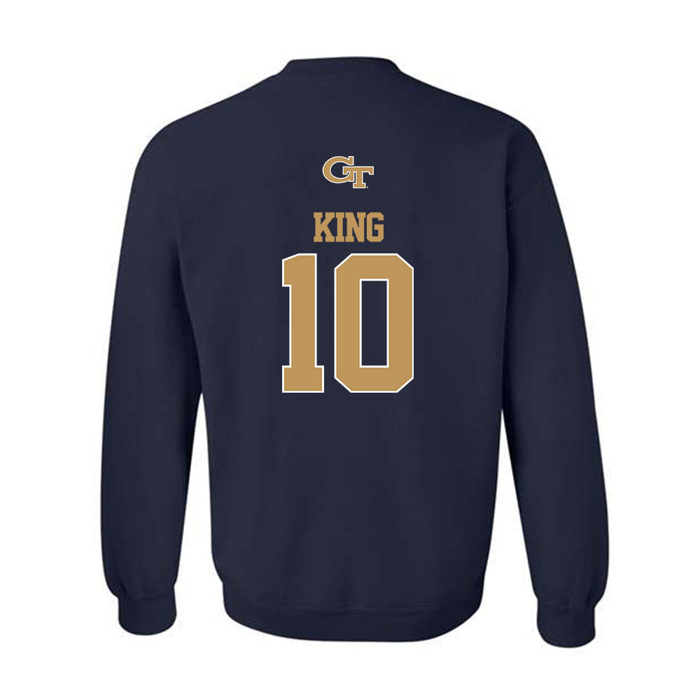 Georgia Tech - NCAA Football : Haynes King - Classic Shersey Crewneck Sweatshirt-1