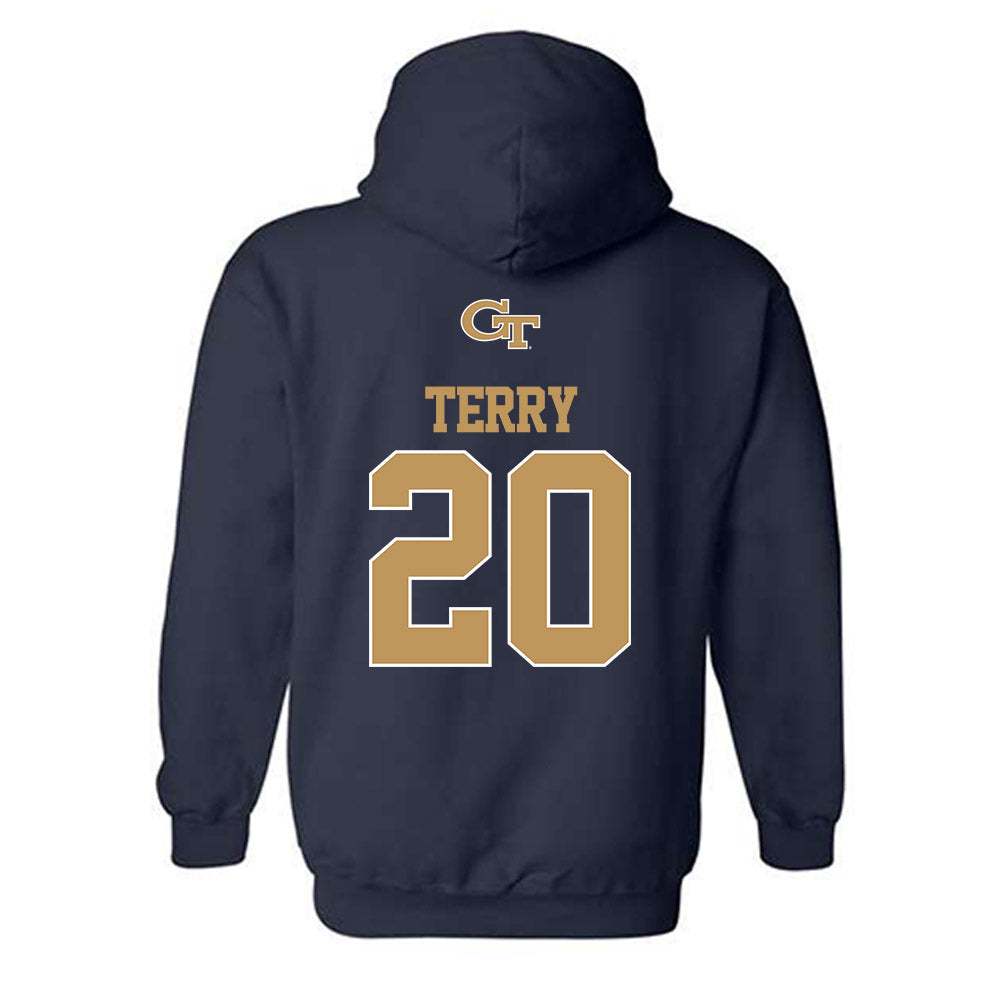 Georgia Tech - NCAA Football : Jaedyn Terry - Classic Shersey Hooded Sweatshirt-1