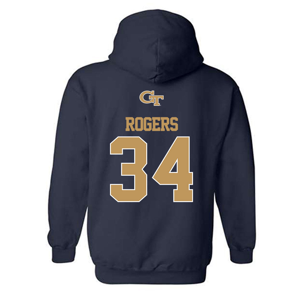 Georgia Tech - NCAA Baseball : Drew Rogers - Classic Shersey Hooded Sweatshirt-1