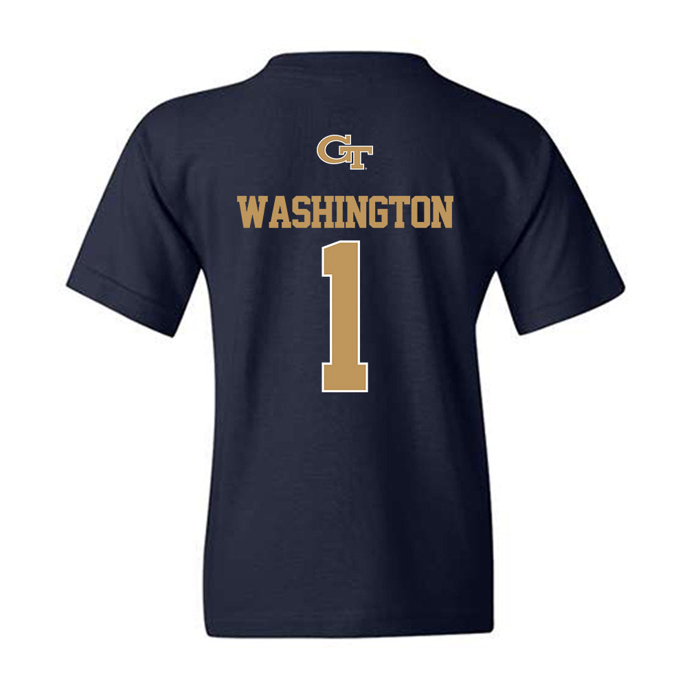 Georgia Tech - NCAA Men's Basketball : Lamar Washington - Classic Shersey Youth T-Shirt-1