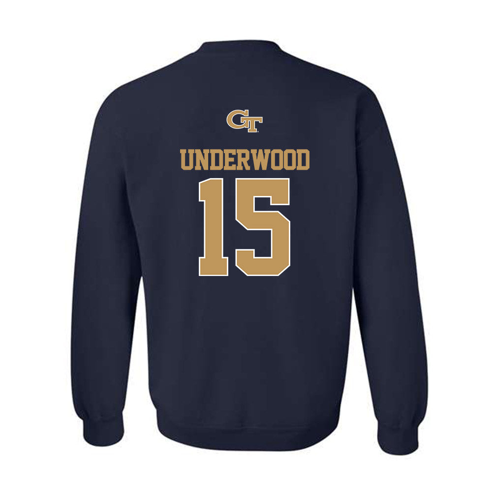 Georgia Tech - NCAA Baseball : Cooper Underwood - Classic Shersey Crewneck Sweatshirt-1